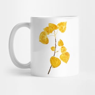 bright yellow birch leaves branch Mug